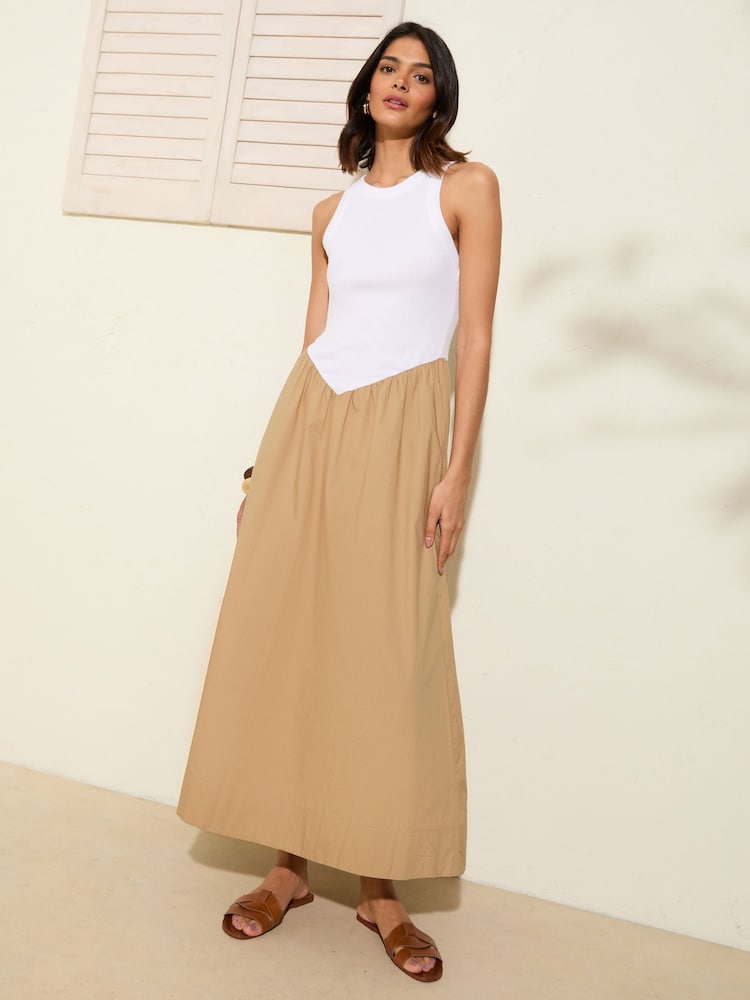 Friends Like These Natural Drop Waist 2 in 1 Midi Dress - Image 1 of 5