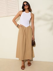 Friends Like These Natural Drop Waist 2 in 1 Midi Dress - Image 3 of 5