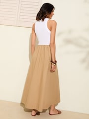 Friends Like These Natural Drop Waist 2 in 1 Midi Dress - Image 5 of 5
