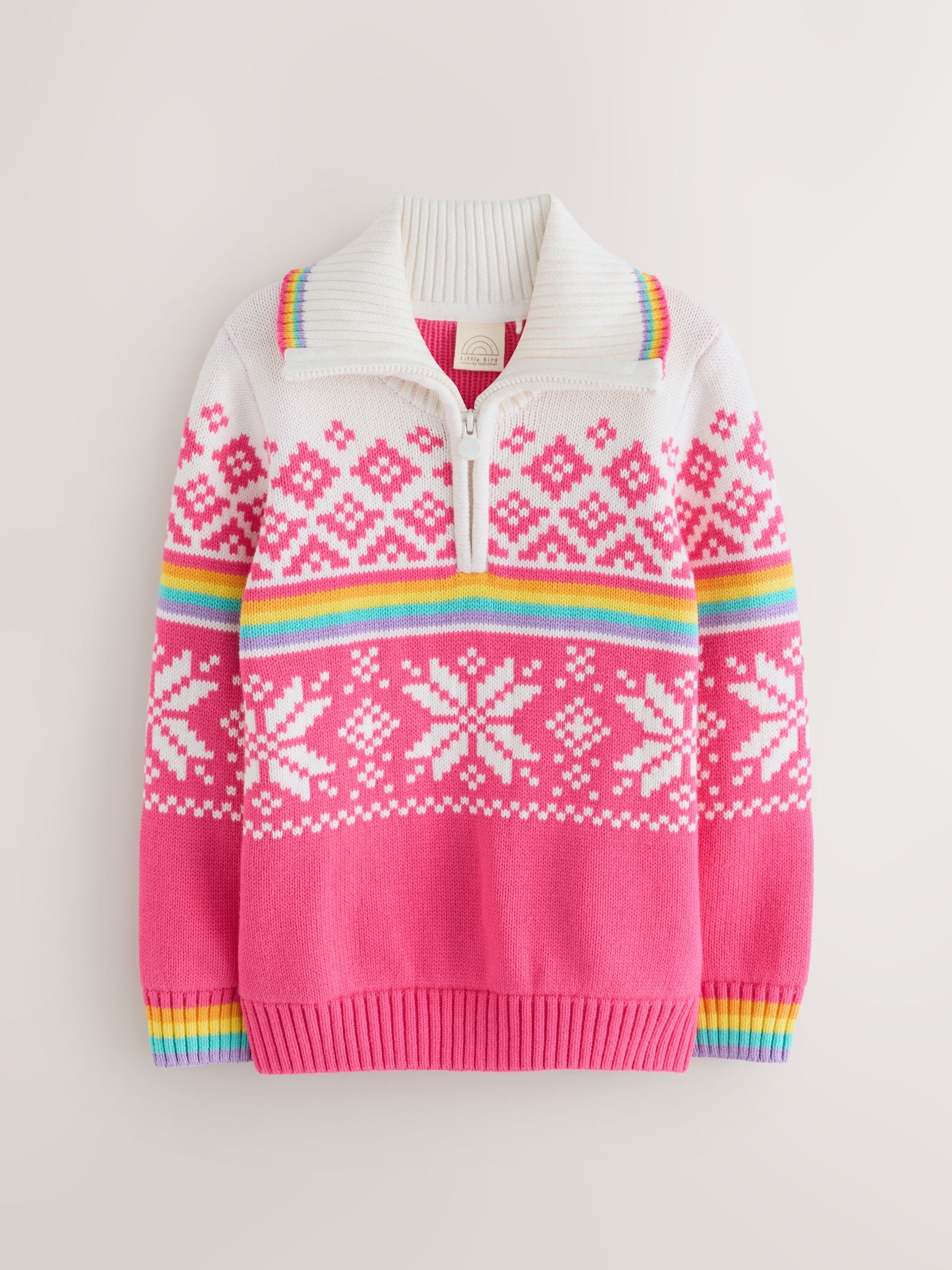 Buy Little Bird by Jools Oliver Pink Kids Bright Fairisle Quarter