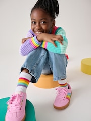 Little Bird by Jools Oliver Pink Colourblock Knitted Jumper - Image 3 of 6