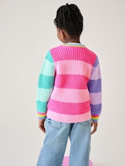 Little Bird by Jools Oliver Pink Colourblock Knitted Jumper - Image 4 of 6