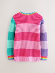 Little Bird by Jools Oliver Pink Colourblock Knitted Jumper - Image 8 of 12