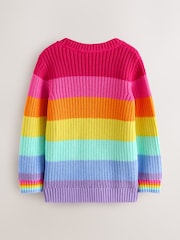 Little Bird by Jools Oliver Pastel Rainbow Stripe Knitted Jumper - Image 8 of 10