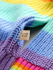 Little Bird by Jools Oliver Pastel Rainbow Stripe Knitted Jumper - Image 9 of 10