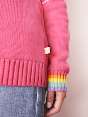 Little Bird by Jools Oliver Multi Adult Bright Fairisle Quarter Zip Knitted Family Christmas Jumper - Image 5 of 9