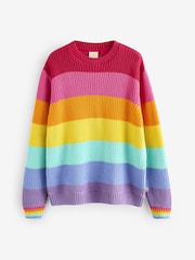 Little Bird by Jools Oliver Long Sleeve Crew Neck Stripe Knitted Jumper - صورة 1 من 1