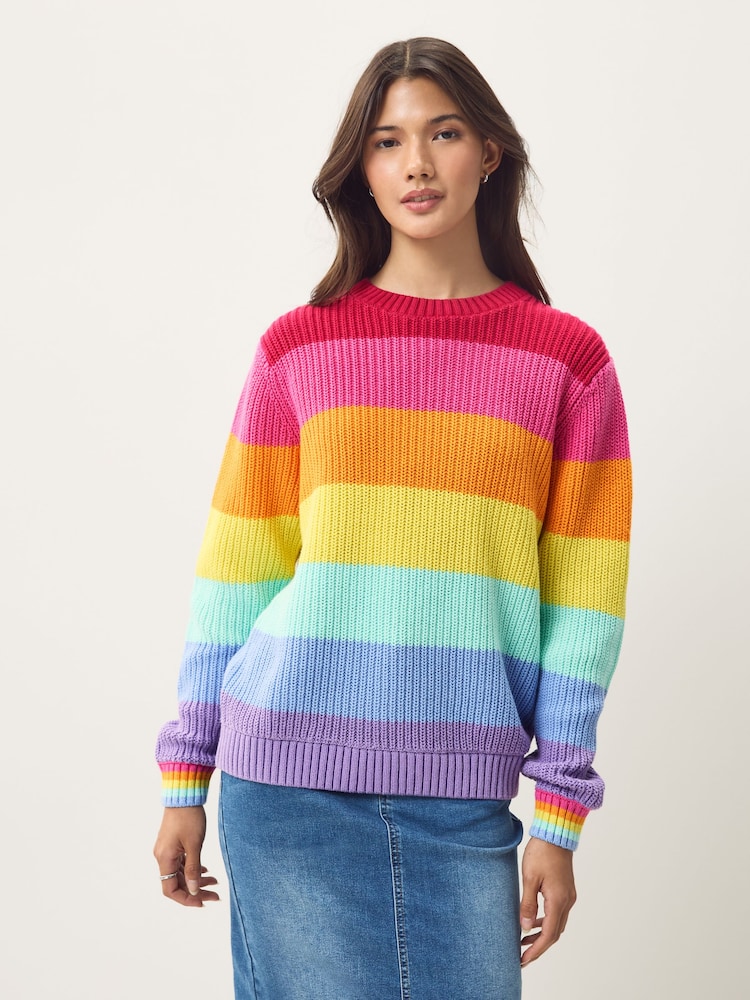 Little Bird by Jools Oliver Multi Long Sleeve Crew Neck Stripe Knitted Jumper - Image 1 of 6 Little Bird by Jools Oliver Multi Long Sleeve Crew Neck Stripe Knitted Jumper - Image 1 of 6