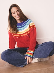 Little Bird by Jools Oliver Multi Adult Bright Fairisle Knitted Family Christmas Jumper - Image 1 of 10