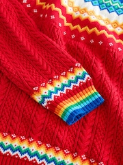 Little Bird by Jools Oliver Multi Adult Bright Fairisle Knitted Family Christmas Jumper - Image 10 of 10
