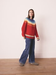 Little Bird by Jools Oliver Multi Adult Bright Fairisle Knitted Family Christmas Jumper - Image 3 of 10