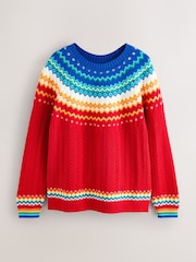 Little Bird by Jools Oliver Multi Adult Bright Fairisle Knitted Family Christmas Jumper - Image 7 of 10