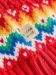 Little Bird by Jools Oliver Red Kids Bright Fairisle Knitted Family Christmas Jumper - Image 11 of 11
