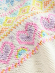 Little Bird by Jools Oliver White Kids Pastel Fairisle Knitted Family Christmas Jumper - Image 5 of 8