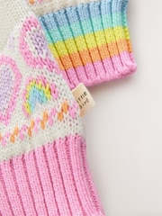 Little Bird by Jools Oliver White Kids Pastel Fairisle Knitted Family Christmas Jumper - Image 7 of 8