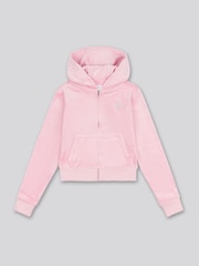 Juicy Couture Baby Pink Girls Mini Diamante Zip Hoodie - Image 1 of 3