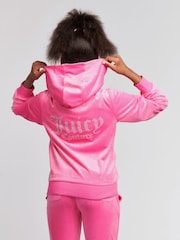 Juicy Couture Light Purple Diamanté Zip Through Hoodie - Image 2 of 7