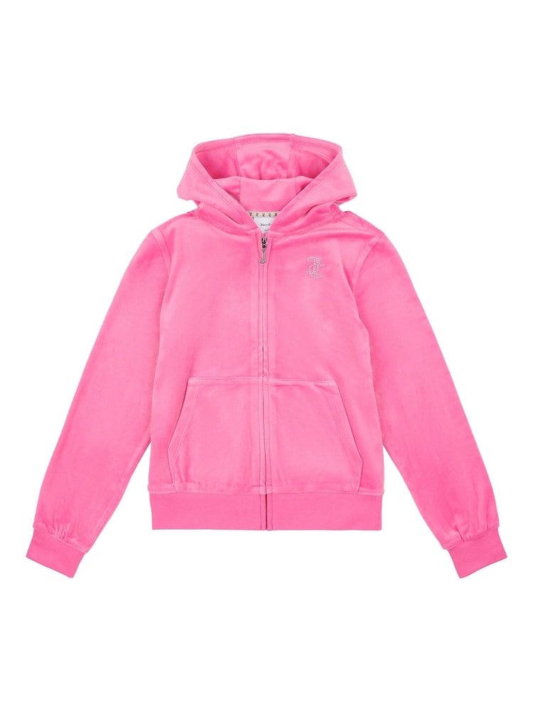 Juicy Couture Light Purple Diamanté Zip Through Hoodie - Image 5 of 7
