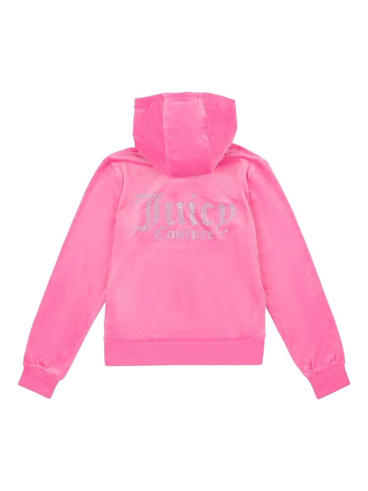 Juicy Couture Light Purple Diamanté Zip Through Hoodie - Image 6 of 7