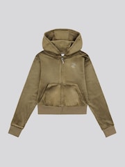 Juicy Couture Green Girls Mini Diamante Zip Hoodie - Image 1 of 3