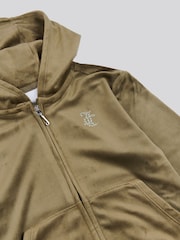 Juicy Couture Green Girls Mini Diamante Zip Hoodie - Image 3 of 3