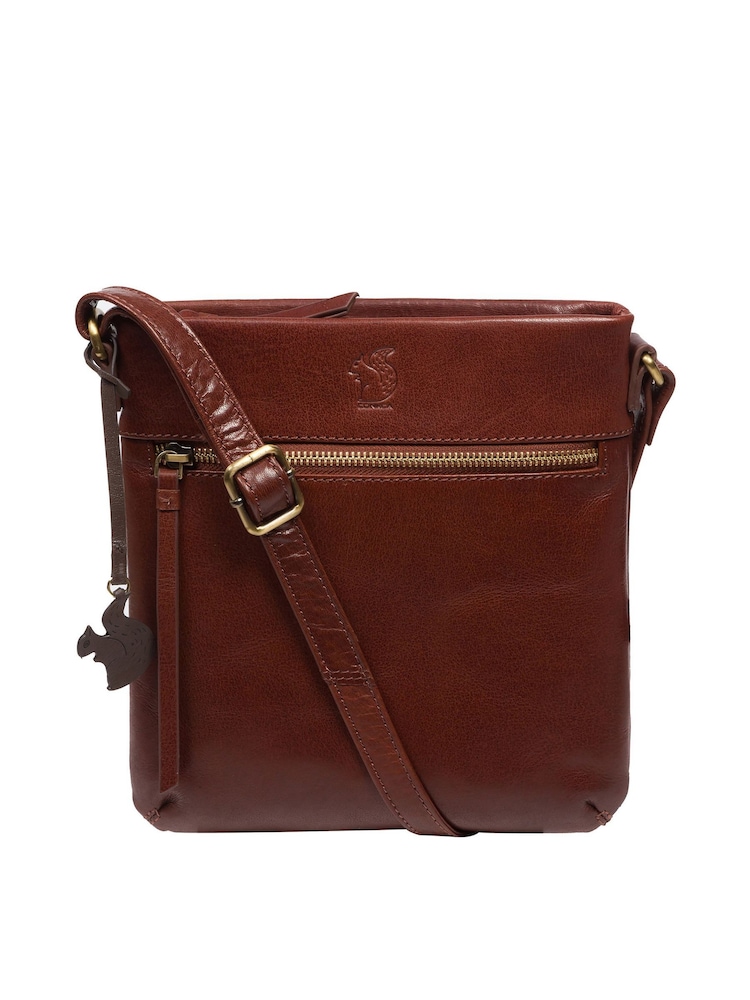 Braun - 'Sable' Leather Cross Body Bag - Bild 2 von 6