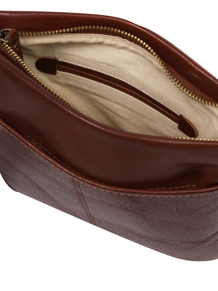 Braun - 'Sable' Leather Cross Body Bag - Bild 6 von 6