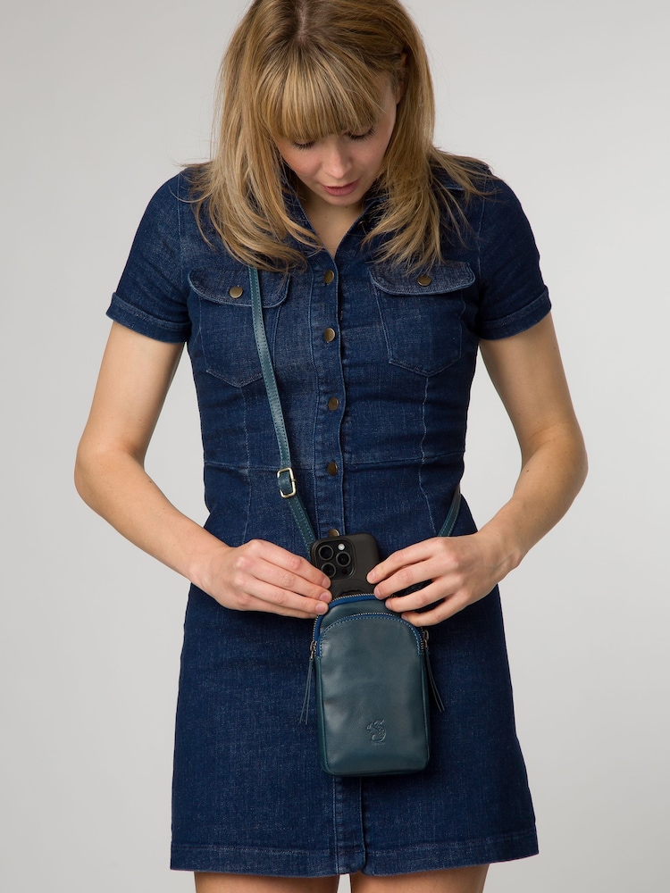 'Leia' Leather Cross-Body Phone Bag - Image 1 of 7
