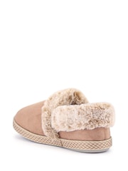 Pavers Cream Warm Lined Memory Foam Slippers - Image 4 of 6