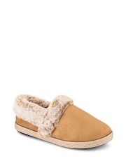 Pavers Brown Warm Lined Memory Foam Slippers - Image 2 of 5