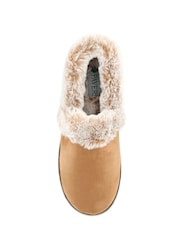 Pavers Brown Warm Lined Memory Foam Slippers - Image 4 of 5