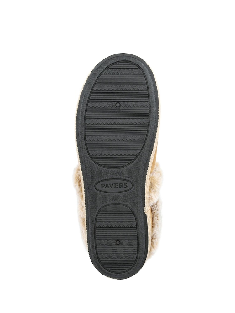 Pavers Brown Warm Lined Memory Foam Slippers - Image 5 of 5