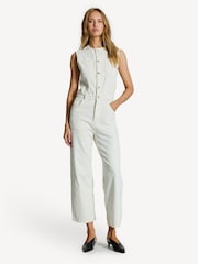 Paige Cirie Ankle Denim White Jumpsuit - Imagen 4 de 7