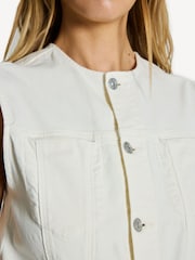 Paige Cirie Ankle Denim White Jumpsuit - Imagen 5 de 7