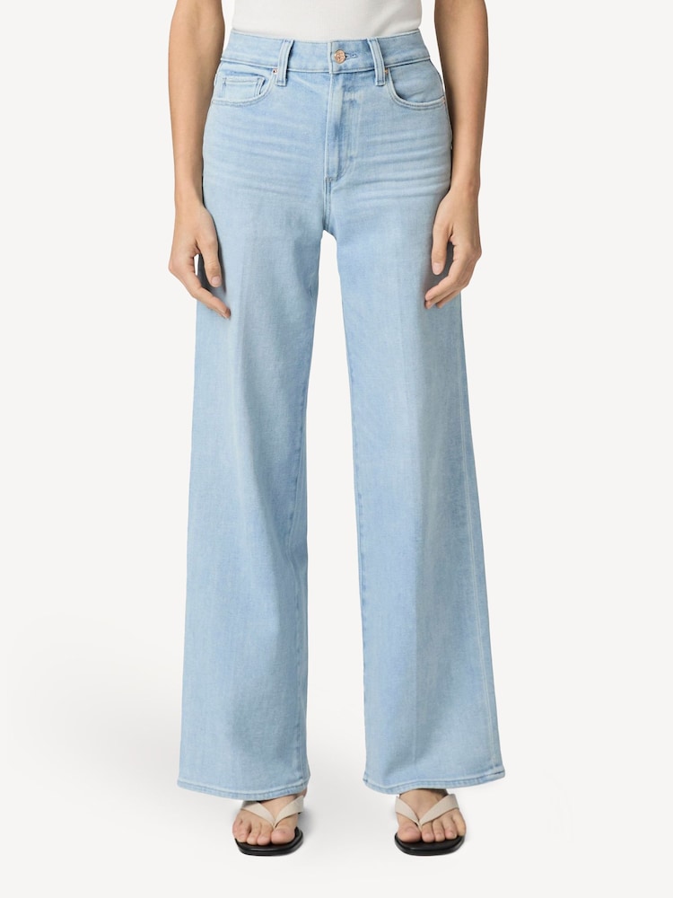 Paige Anessa Raw Hem Wide Leg Jeans - Image 1 of 5 Paige Anessa Raw Hem Wide Leg Jeans - Image 1 of 5