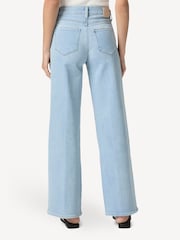 Цвет морской волны - Paige Anessa Raw Hem Wide Leg Jeans - Изображение 2 из 5