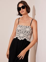 Mint Velvet Black Crochet Maxi Dress - Image 5 of 8