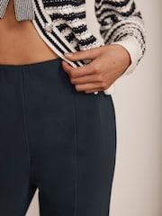 Mint Velvet Blue Kick Flare Cropped Trousers - Image 4 of 9