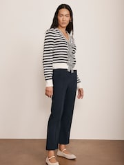 Mint Velvet Blue Kick Flare Cropped Trousers - Image 5 of 9