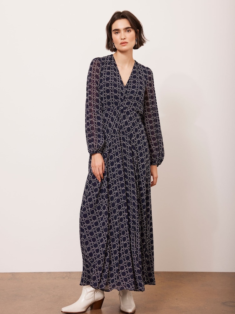 Mint Velvet Blue Geo Print Maxi Dress - Image 1 of 7