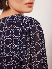 Mint Velvet Blue Geo Print Maxi Dress - Image 3 of 7