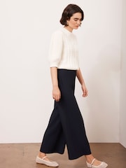 Mint Velvet White Cotton Blend Cable Knit Top - Image 2 of 9
