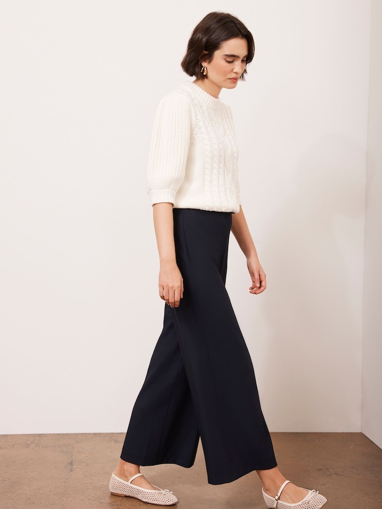 Mint Velvet White Cotton Blend Cable Knit Top - Image 2 of 9