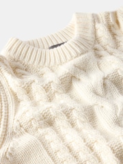Mint Velvet White Cotton Blend Cable Knit Top - Image 9 of 9