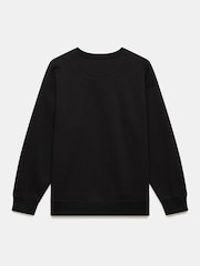 Mint Velvet Black Cotton Blend Relaxed Glamour Logo Sweatshirt - Image 8 of 9
