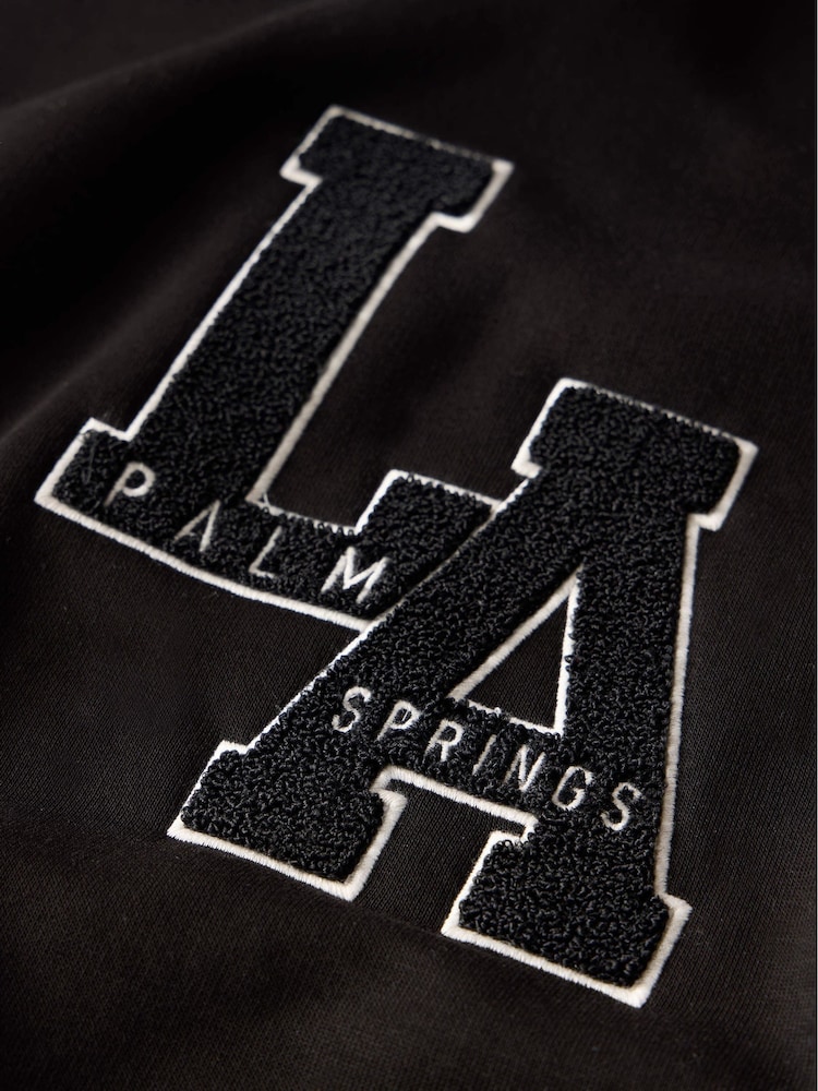 Mint Velvet Black Cotton Blend Relaxed Glamour Logo Sweatshirt - Image 9 of 9