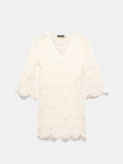 Mint Velvet White Crochet Beach 100% Cotton Mini Dress - Image 7 of 8