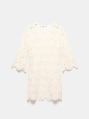 Mint Velvet White Crochet Beach 100% Cotton Mini Dress - Image 8 of 8