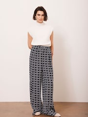 Mint Velvet Blue Printed Wide Leg Trousers - Image 3 of 8