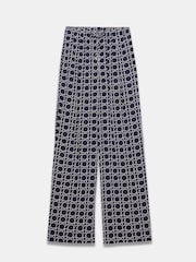 Mint Velvet Blue Printed Wide Leg Trousers - Image 7 of 8